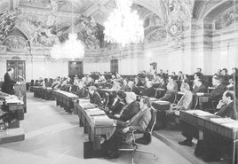 Versammlung beim Beschluss der Landwirtschaftskammer Niederösterreich