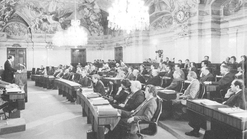 Versammlung beim Beschluss der Landwirtschaftskammer Niederösterreich