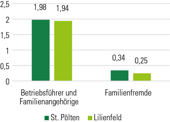 Grafik Arbeitskräfte je Betrieb